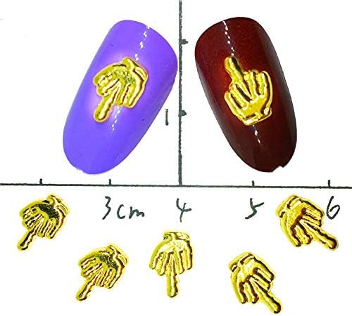 Miniatura 2 de RD-30956 Decoración Rhinestone 50pcs Medio Dedo Nail Art Decoraciones Charms Metal Nail Dekors Trend Decos Pegatinas Accesorios Bling Glitter Studs