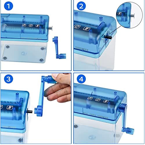 Paper Shredder, Portable Manual Shredder, Manual Shredder Mini Cutter 1.5L Basket, Office School Home Desk Stationery for Banknote Receipt. image 2