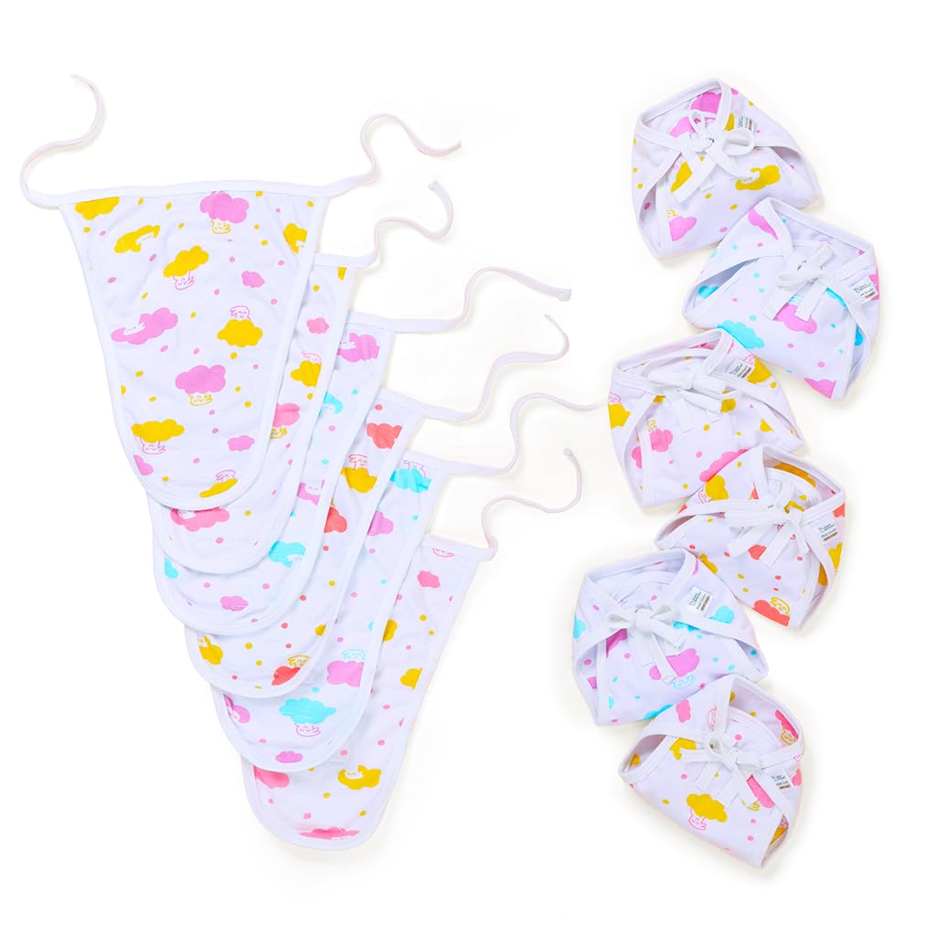 Basic Langot | New born Baby Essential | 100% Pure Cotton Double Layered | Extra Soft & Breathable Nappy For Baby Girl And Baby Boy | Fits Medium To Large | Up To 5 Kg (0-9 Months) 12 Pcs