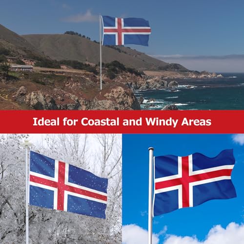 Drapeau Islande extérieur 0,8x1,2m en polyester robuste anti-UV - 8