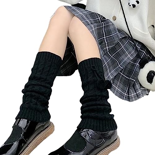 Image of DOOVID Leg Warmers for Women Kawaii Knit Long Socks Girls Harajuku Lolita Leg Warmers Goth Ankle Heap Socks