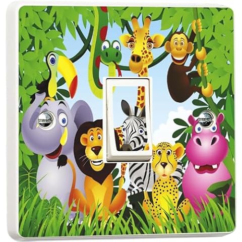 Jungle Animals Light Switch Sticker for Kids Cover