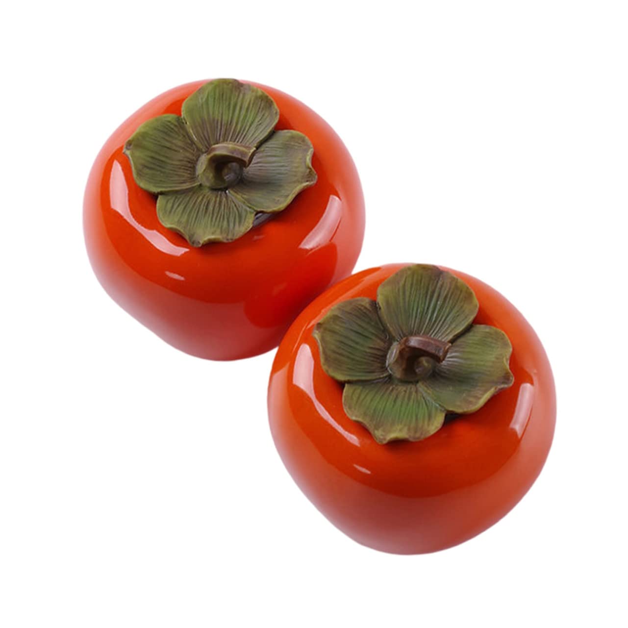 Cabilock Persimmon Pottery Tea Caddy Set of 2 Ceramic Jar 6.8oz Orange
