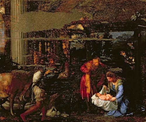 Impression Prints Toile l'Adoration des bergers de Tiziano Vecelli premium