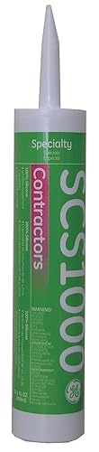 GE SCS1000 Contractors Sellador de silicona, tubo de 10.1 onzas líquidas, blanco (caja de 24)
