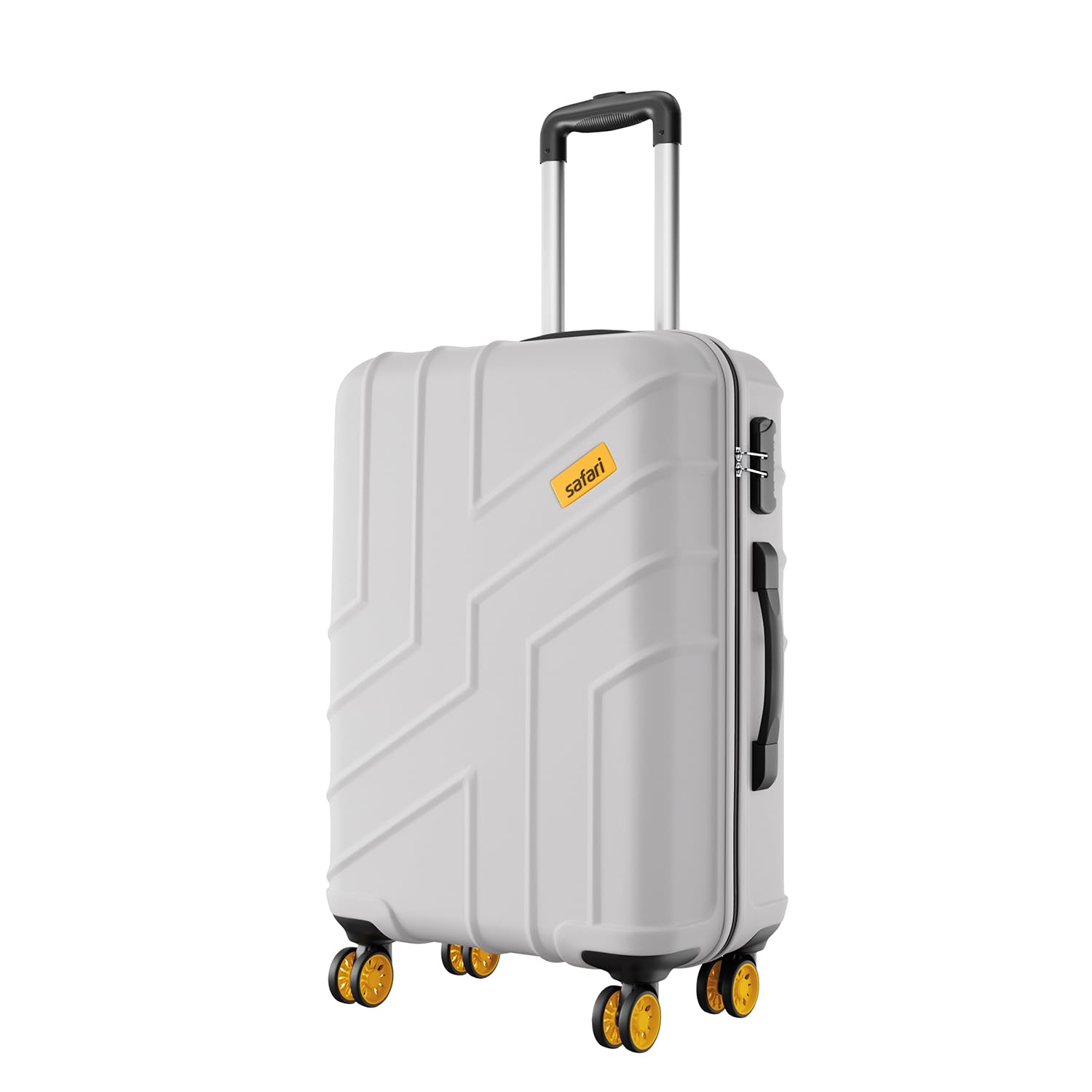 Safari Stratos 8 Wheels 65cm Medium Size Check-in Trolley Bag, Hard Case Polycarbonate, 360º Wheeling Luggage for Men & Women, Travel Bag, Suitcase for Travel, Trolley Bags for Travel, Cloud Grey