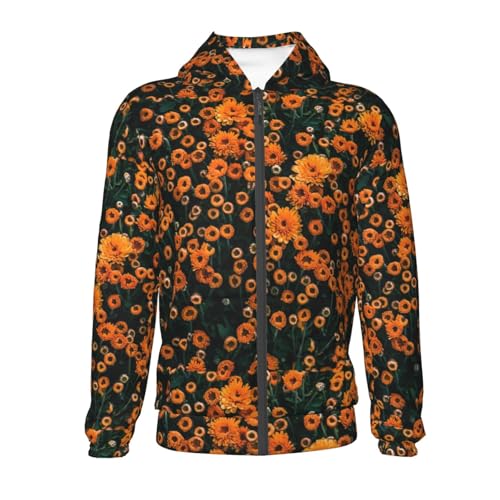 Daisies Kids Pullover Hoodies Boys Zip Up Sweatshirts Girls Athletic Clothes with Pocket2