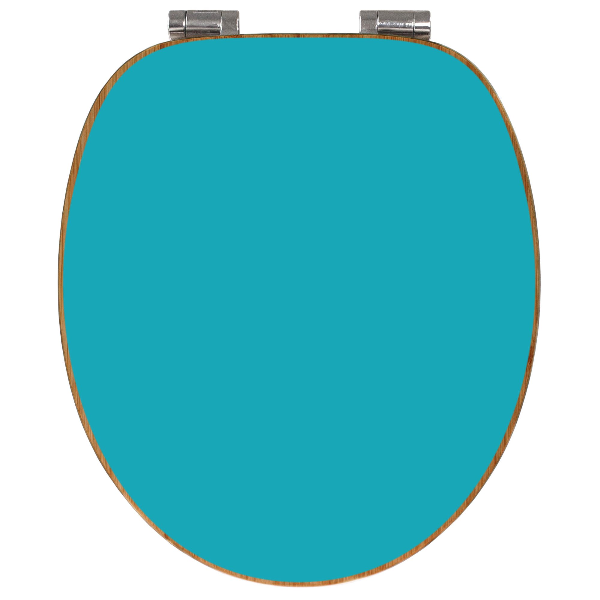 banjado Design WC Sitz Bambus Absenkautomatik 45,8x37,5cm - Toilettendeckel mit Absenkautomatik Holz - hochwertiger Bambus Klodeckel - WC-Sitz für gängigen Toiletten - Farbe Türkis