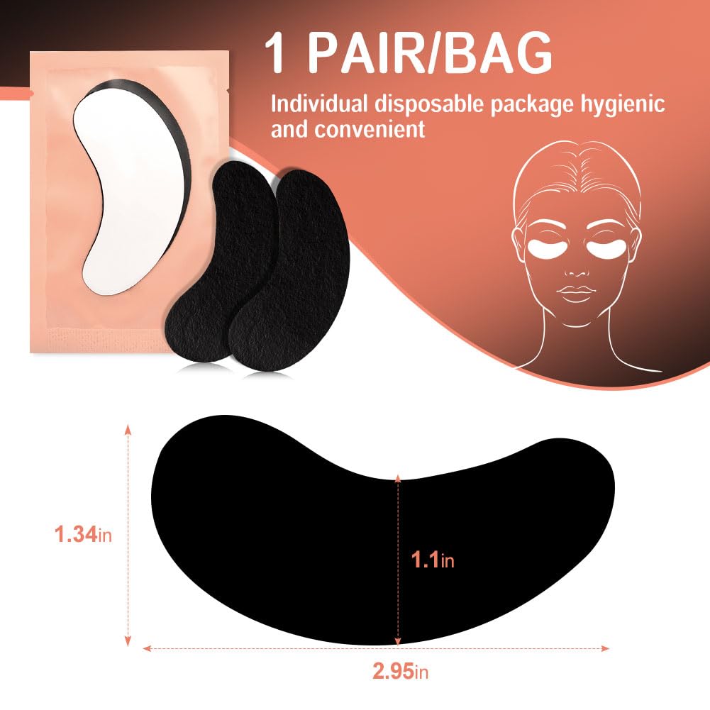 Lunamoon Eye Pads for Eyelash Extension Eyelashes Pads UV Eyelash Extension Pad Eyelash Lifting Eye Gel Patch for Eyelash Extensions 50 works (Black Pink) - Image 4