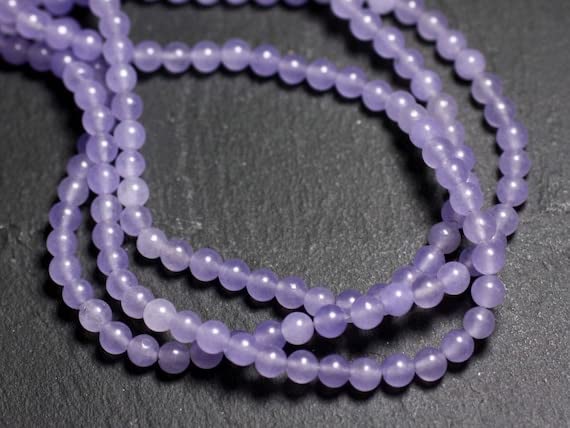 Perles en jade lavande violet de 4mm LKBEADS pour création de bijoux DIY
