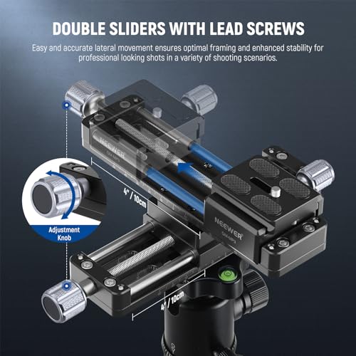 Image of NEEWER Macro Rail Slider, 4 Axis 360 Rotating Aluminum Alloy Focusing Rail with Arca Type Quick Release Plate 1 /4 inch Screw for Camera Camcorder Tripod Heads Macro Photography Closeups Filming, GM-MP3