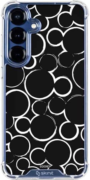 Skinit Clear Phone Case Compatible with Galaxy S25 - Officially Licensed Disney Mickey Mouse Face Pattern Design