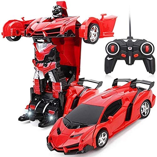 1: 18 Transformer voiture robot for Garçons Filles meilleur anniversaire Gesture USB cadeau Sensing One-Button Autobots 360deg Deformation;Rotation voiture télécommandée lumière clignotante for les en