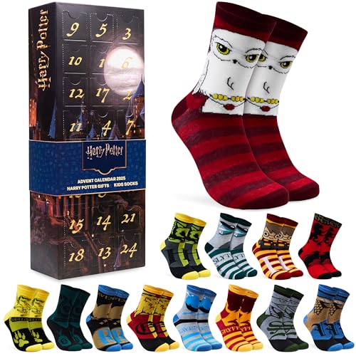 Get Trend Harry Potter Calendario Adviento 2025 con 24 Pares Calcetines Divertidos Colores para Mujer y Niña Adolescente, 33-39, Regalo Original (Multi Harry Potter)