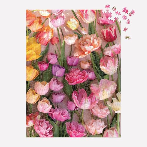 Galison - Rompecabezas de 1000 Piezas Tulipanes Efímeros, Fotografía de Christine Chitnis, Floral, Primavera, Jardín miniatura 5