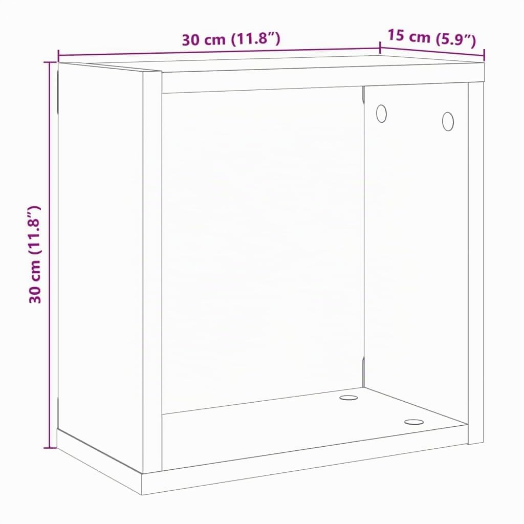 vidaXL Mensole Parete a Cubo 4 pz Legno Vecchio 30x15x30 cm Truciolato