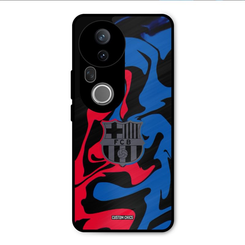 Image of PrintShield FC Barcelona Comic Back Cover for Vivo T4 Ultra, Shockproof Printed Phone Case with Soft TPU Sides & Anti-Slip Grip