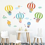 DECOWALL DWL-2010 Animals in Hot Air Balloons Wall Stickers Wall Decals Peel and Stick Removable Wall Stickers for Kids Nursery Bedroom Living Room d?cor - Image 4