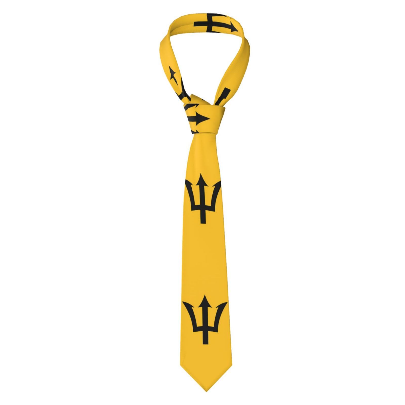 Smazdfxx Men's As Pic Flag Of Barbados Ties, Silk, 57 Inch Ties Business