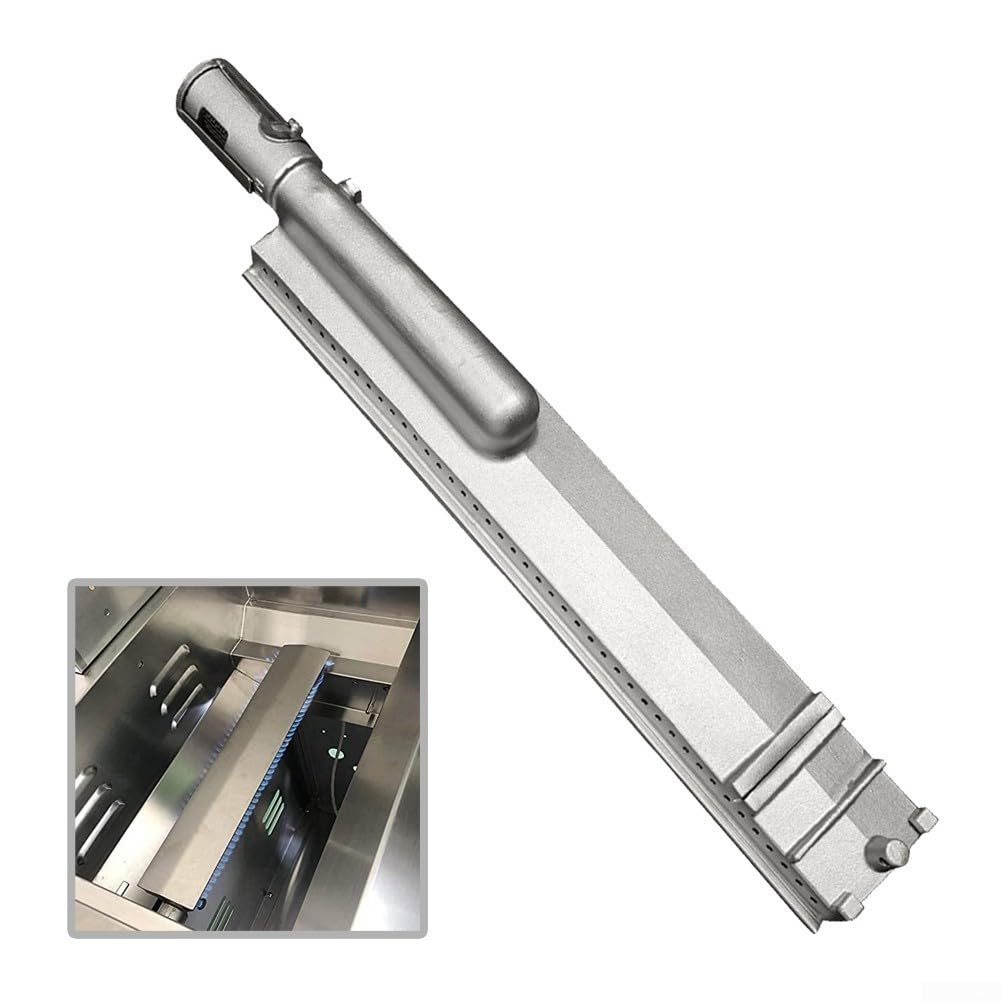 Quemador de estufa de gas, 1 pieza de 16 x 3.1 pulgadas, quemador de parrilla de barbacoa de acero inoxidable compatible tanto con propano como con gas natural (estufa de fundición)
