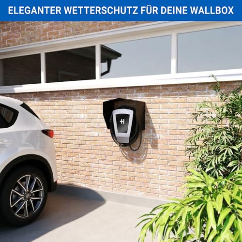 EVify Wallbox Wetterschutz aus rostfreiem Stahl • Schutzdach Wallbox Abdeckung • Wetterschutzdach Regenschutz Überdachung für EV Ladestation
