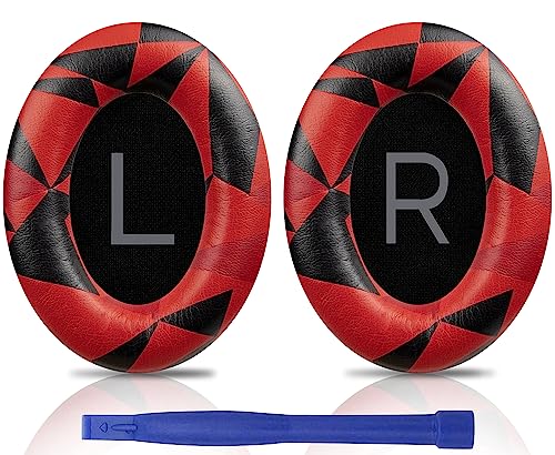 Image of SOULWIT Earpads Replacement for Bose QuietComfort 45 (QC45) /QuietComfort SE (QC SE) /New Quiet Comfort Wireless Over-Ear Headphones, Ear Pads Cushions with Softer Protein Leather - Red Storm