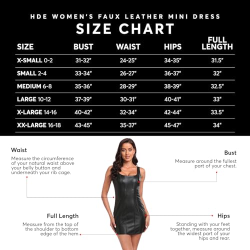 HDE Women's Faux Leather Square Neck Mini Dress Sexy Bodycon Party Club Dresses3