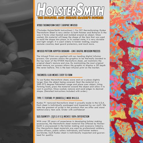 Image of KYDEX Thermoform Sheet - (P1 Texture) - (Infused Print) - (12in x 12in) - (Kryptek Obskura - Loki) - (1 Sheet) - (for Holster Making & Hobby) - (USA Made)
