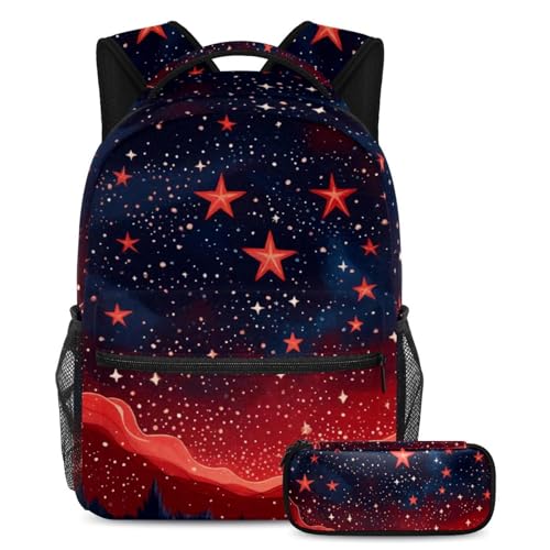 Cartables pour enfants de qualité supérieure motif ciel étoilé rouge