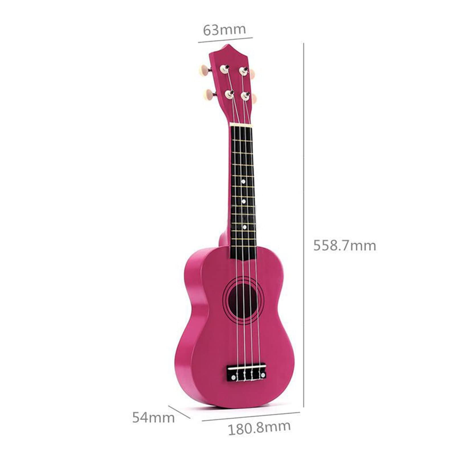 21 -calowa baswood sopran gitara gitara Rosewood 4 struny ukulele gitara gitarowa dla dzieci instrumenty muzyczne (Color : Rose red, Size : 21 inches)