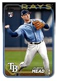 2024 TOPPS #82 CURTIS MEAD RC TAMPA BAY RAYS BASEBALL OFFICIAL TRADING CARD OF MLB