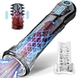 2 in 1 Electric Male Masturbator Penis Pump, Automatic Masturbators Cup Penis Enlargement with 3 Suction and 7 Vibration Modes, Dick Pump Male Masturbators Cup Adult Sex Toys with 2 Sleeves