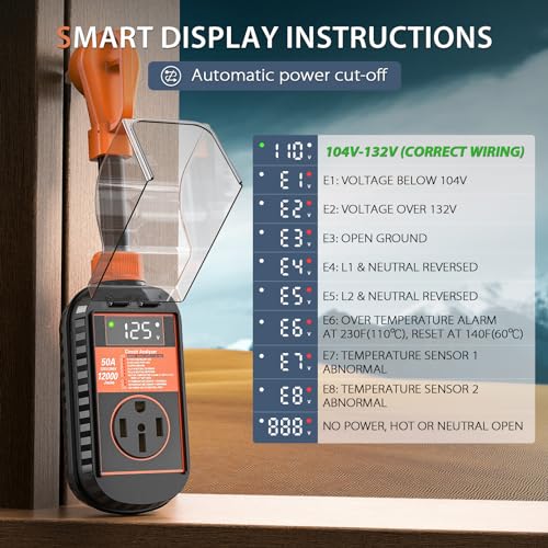 Millionhome RV052 Rv Surge Protector 50 Amp Waterproof thumb #5