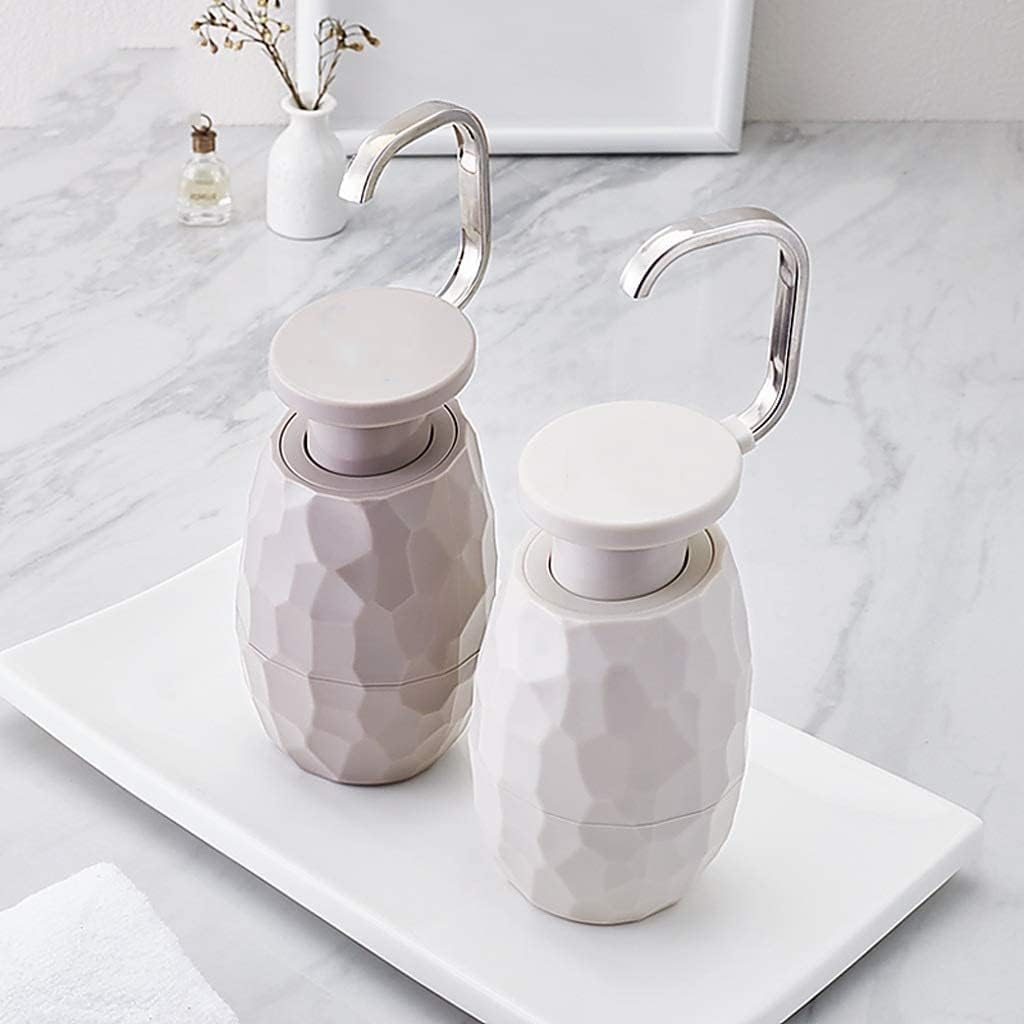 Day and Night Collection White and Grey with Gold Stripe Liquid Soap Dispenser with Brushed Metal Gold Pump for Bathroom, Bedroom or Kitchen. Also Great for Hand Lotion(OneColor)