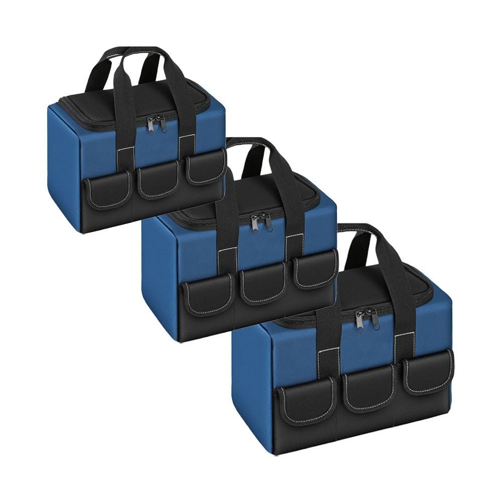 Bolsa de herramientas de nailon 1680D, organizador resistente con múltiples bolsillos para entusiastas del bricolaje, artesanos, electricistas, fontaneros