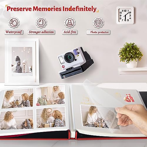 Image of Artfeel Photo Album Self Adhesive Scrapbook,Large Photo Book for 4x6,5x7,8x10 Pictures,DIY Album for Baby Wedding Family Travel Birthday,with Metallic Pen and Scraper