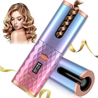 Automatic Curling Iron, Cordless Auto Rotating Hair Curler, Portable Ceramic Barrel Curling Wave Wand Hair Styling Tool, Electric Curly Hair Machine Adjustable Temp, Auto Shut Off