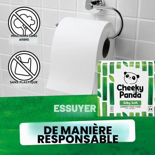 The Cheeky Panda Achat en gros de rouleaux de papier toilette en bambou — 24 rouleaux de papier toilette à 3 épaisseurs | Emballage sans plastique et papier de soie durable | Blanc – vue 4
