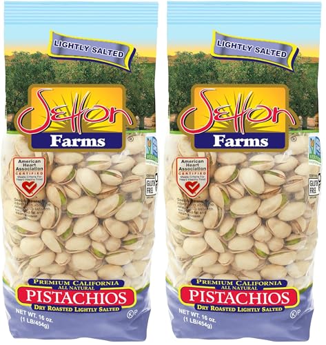 Image of Lightly Salted Pistachios, Dry Roasted with Sea Salt, 1 lb Bag (16 oz) (Pack of 2)