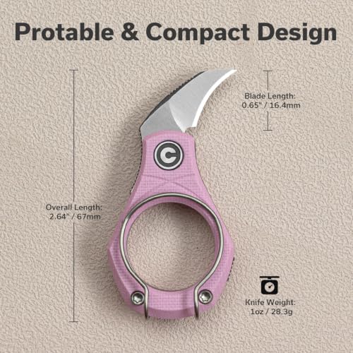 Image of CIVIVI Pyrus EDC Pink Folding Knife Box Cutter (1 Piece), Gift for Women | Sliding switch lock, Razor-sharp, Gift for Valentine's, Mother's Day, Anniversary & stocking stuffers