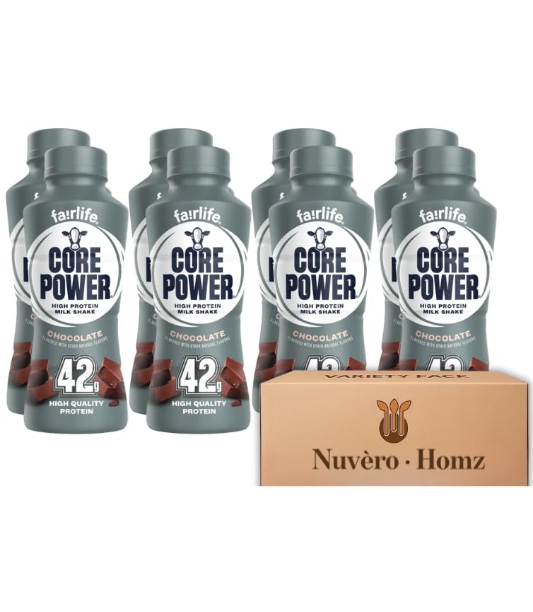 Core Power Elite Protein Shake 42g Bottle – 8-Bottles (Chocolate, 14 fl oz Each) – Ready-to-Drink High Protein Shake – Custom Flavor Assortment Exclusively Pack