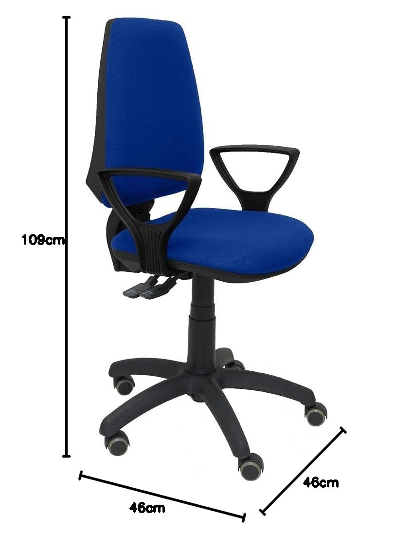 Silla Elche S Bali Azul Brazos fijos Ruedas de parqué