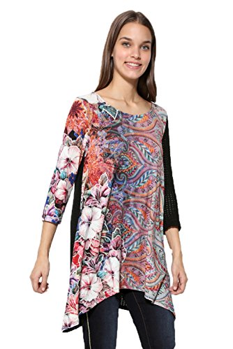 T-Shirt Desigual Freya Noir Haut Manche Courte Col Rond Mode Femme