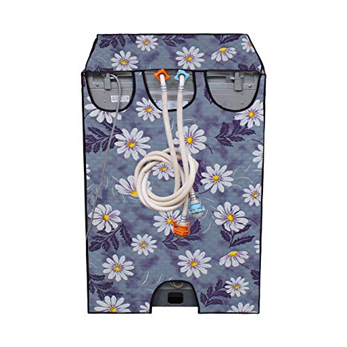 Image of Fully Automatic Top Load Washing Machine Cover for Samsung /IFB /LG /Godrej /Whirlpool /Bosch / 7 kg, 7.5 Kg (58 X 58 X 89 Cms),Waterproof & Dustproof Polyester, Flower Floral - FABKUM10