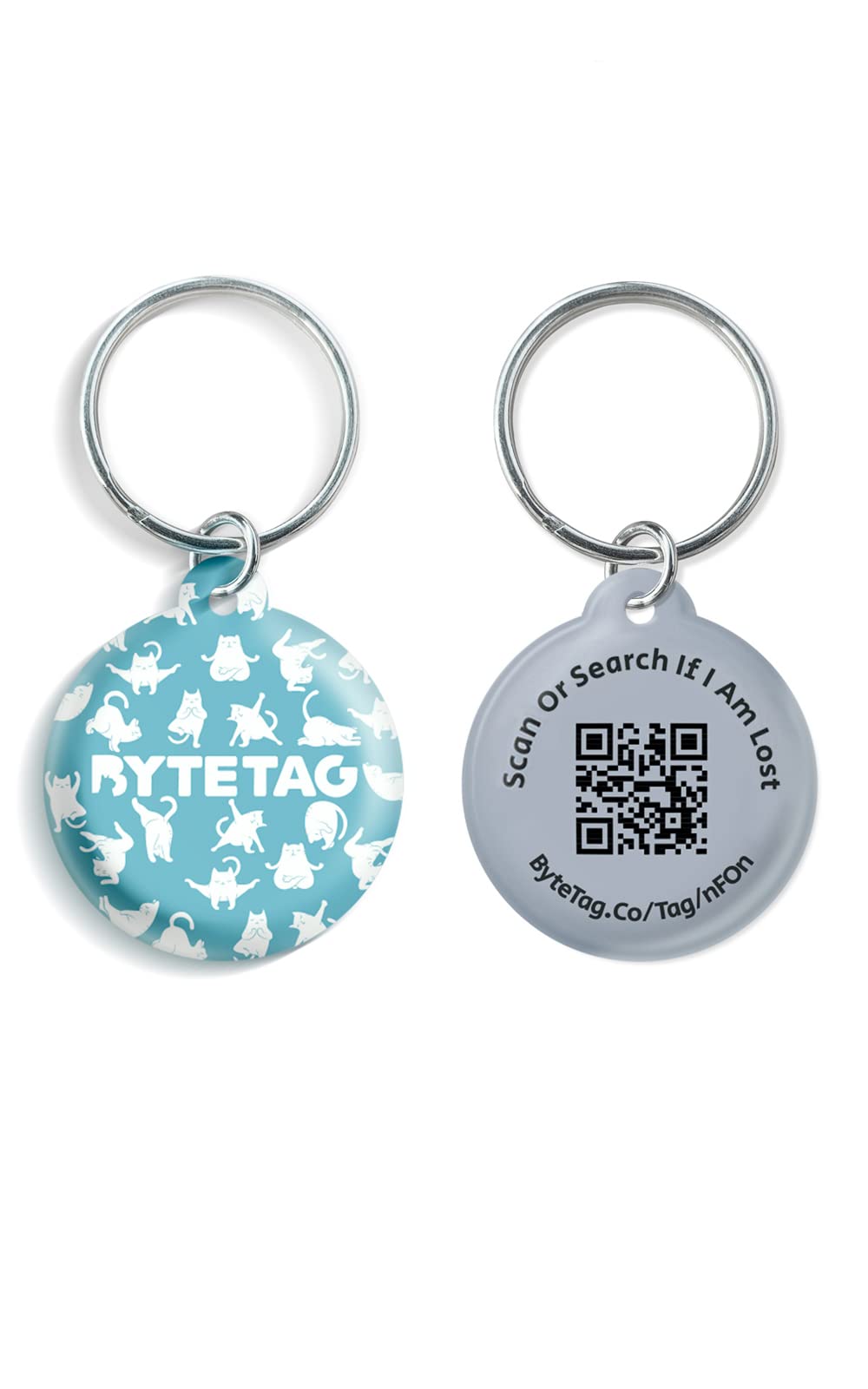 QR Code Pet ID - Online Pet Profile - GPS Alerts - Unlimited Contact Information - Privacy Control (Yoga Cat)