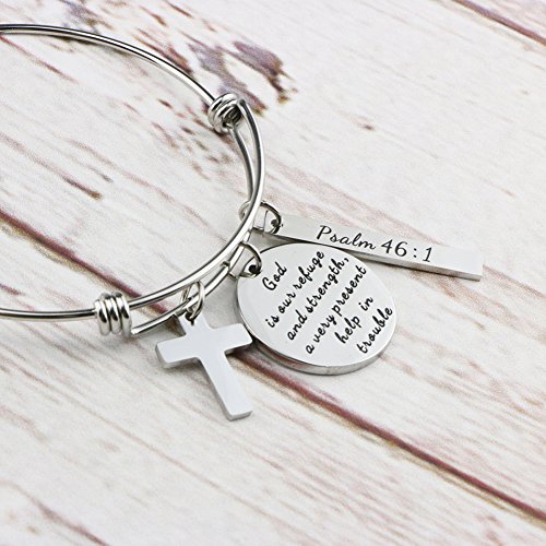 Memgift Religious Jewelry Gifts For Women Expandable Bracelet For Her Bible Verse Inspirational Christian Bangle Present For Her thumb #1