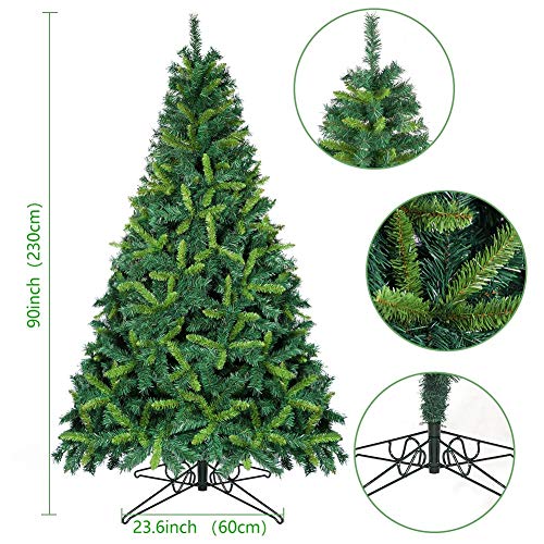 若者の大愛商品 Aytai 7 5フィート 人工クリスマスツリー 本物そっくりのクリスマスパインツリー 屋内 屋外 ホリデー ホームデコレーション 1600本の枝先 折りたたみ式メタルスタンド ボトルグリーン シャローグリーン クリスマスツリー Tomartrust Org
