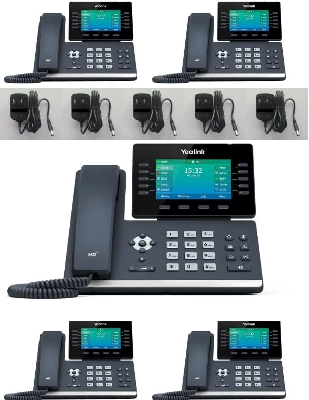 Yealink T54W IP Phone [5 Pack] Power Adapters INCLUDED
