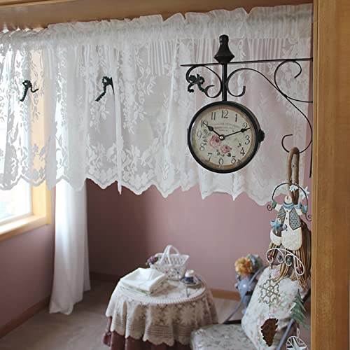 Gasa voile transparente bordada para puerta o ventana pequeña 3