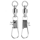 Stainless Steel Fishing Swivel Snap Ball Bearing Snap Swivels Fishing High Strength Saltwater Swivels Snaps Interlock Fishing Tackle Swivel Fishing Line Connector
